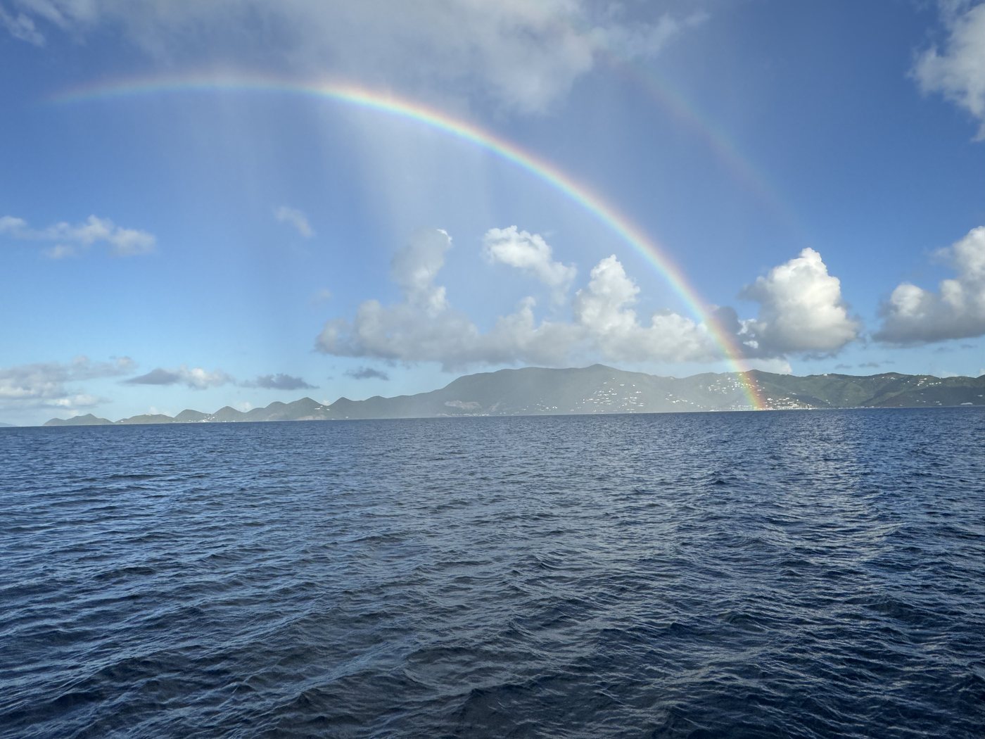 A rainbow over the British Virgin Islands