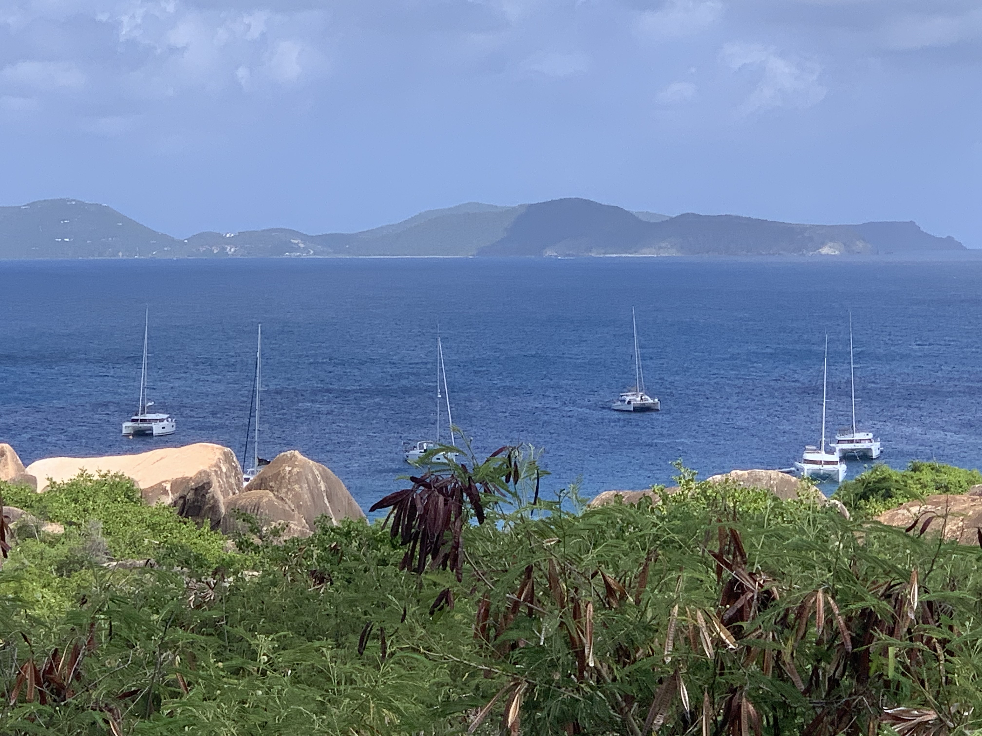 Catamarans moored in the British Virgin Islands
